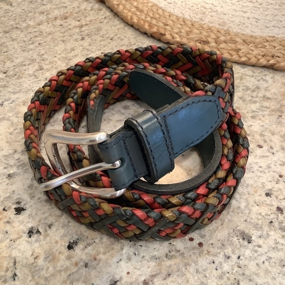 Leather Women’s Braided Colorful Belt - Picture 1 of 7